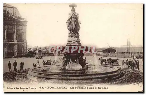 Bordeaux Cartes postales La fontaine des trois graces