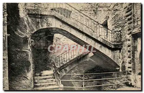 Belgie Belgique Ansichtskarte AK Bouillon Interieur du chateau L&#39escalier