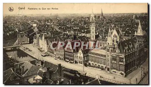 Cartes postales Belgique Gand Panorama du quai aux Herbes