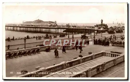 Grande Bretagne Great BRitain Cartes postales SAquarium Sun terrace and palace Pier Brighton