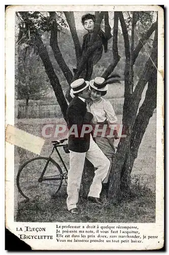 Cartes postales La lecon de bicyclette (velo)