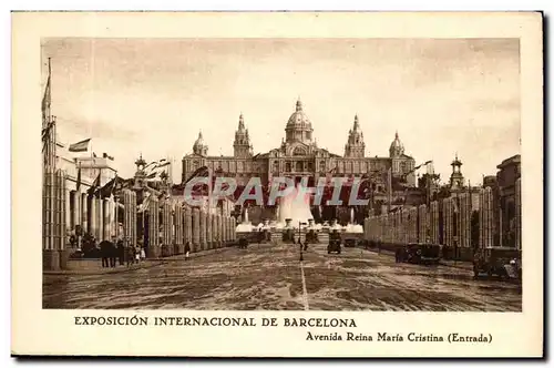 Cartes postales Espagne Spain Espana Exposicion Internacional de Barcelona Avenida Reina Maria Cristina (entrada