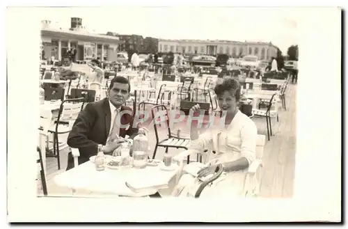 CARTE PHOTO Fantaisie - Couple - lunch - restaurant - Cartes postales