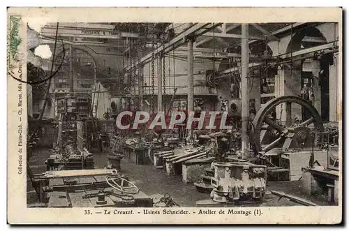 Cartes postales Le Creusot Usines Schneider Atelier de montage