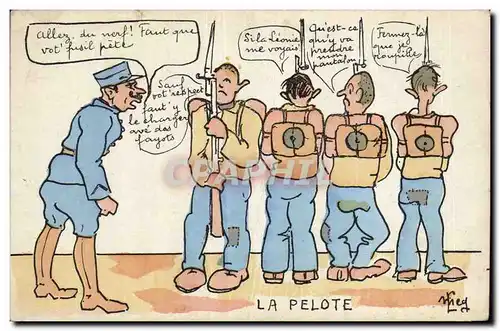 Cartes postales Militaria Humour La pelote