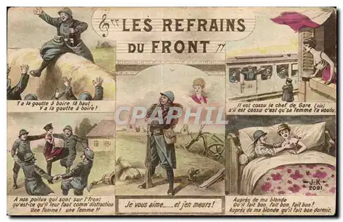 Cartes postales Fantaisie Militaria Les refrains du front