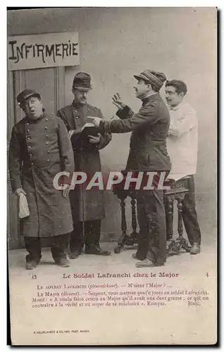 Cartes postales Militaria Le soldat Lafranchi chez le Major Infirmerie