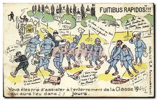 Cartes postales Fuitibus Rapidos Vous etes prie d assister a l enterrement de la Classe qui aura lieu dans jours