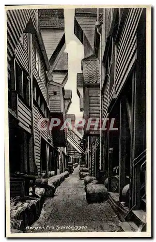 Cartes postales Norvege Norway Bergen Fra Tyskebryggen