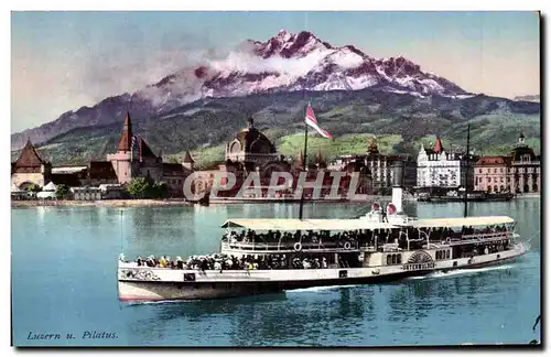 Cartes postales Suisse Luzern und Pilatus Bateau