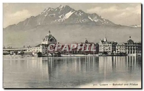 Cartes postales Luzern Bahnhof und Pilatus