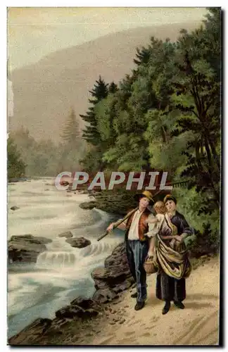 Cartes postales Famille au bord de l&#39eau