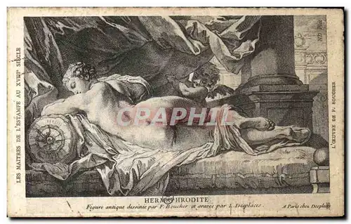 Cartes postales Fantaisie Femme Hermaphrodite Boucher Desplaces Erotique