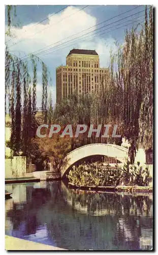 Cartes postales San Antonio River With Alamo Bank In distance