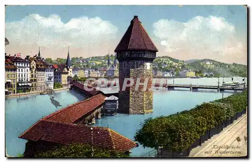 Cartes postales Luzern Kapellbruke und Wasserturn