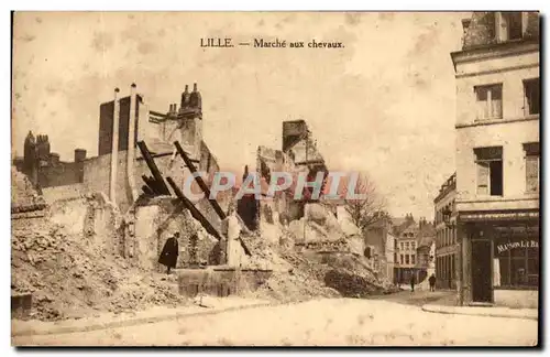 Cartes postales Lille Marche Aux chevaux Militaria