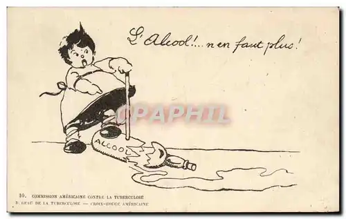 Cartes postales Commission Americaine Contre La Tuberculose Enfant Alcool