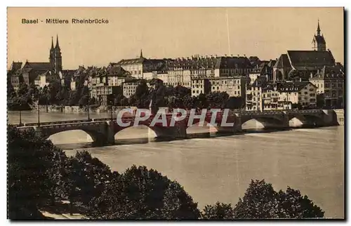 Cartes postales Basel Mittlere Rheinbruke