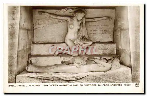 Cartes postales Paris Monument Aux Morts par Bartholome Au Cimetiere Du Pere Lachaise