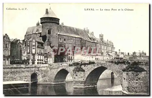 Cartes postales Laval Le Vieux pont et le Chateau