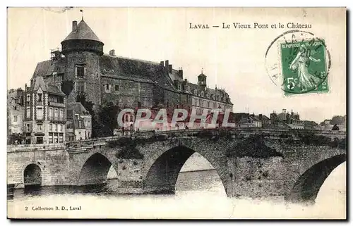 Cartes postales Laval Le Vieux Pont et le Chateau