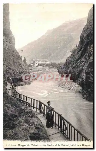 Cartes postales Gorges du Trient La Sortie et le Grand Hotel des Gorges