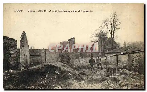 Cartes postales Bouy Apres Le Passage Des Allemands Militaria