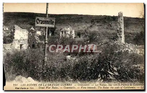 Cartes postales Les Ruines De La Grande Guerre Craonnelle Les Ruines Vue Vere le Plateau de Californie Militaria