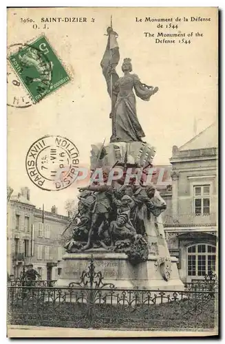 Cartes postales Saint Dizier Le Monument de la Defense Militaria