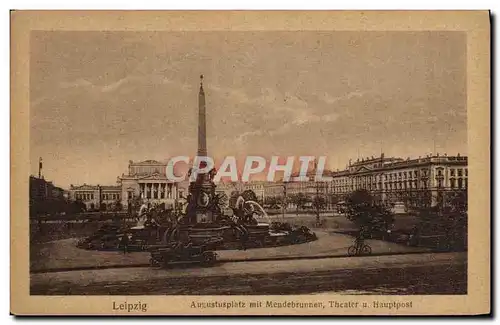 Cartes postales Leipzig Augustusplatz mit mendebrunnen Theatre u Hauptpost