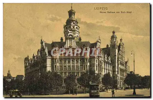 Cartes postales Leipzig Neues Rathaus Von Sud West
