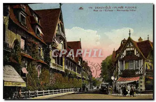 Cartes postales Deauville Plage Fleurie Rue de l Ecluse Normandy Hotel Magasin au Printemps