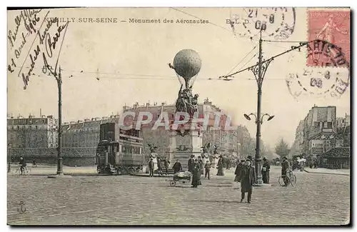 Cartes postales Neuilly sur Seine Monument des Aeronautes Tramway