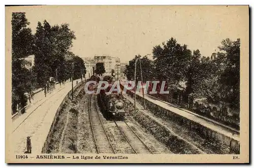 Cartes postales Asnieres La Ligne de Versailles Train