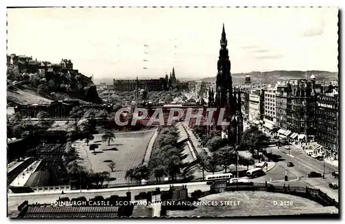 Cartes postales moderne Edinburgh Castle Scolt Monument And Princes Street