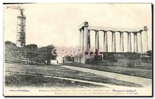 Cartes postales Edinburgh Neison And National Monuments