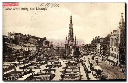 Cartes postales Princes Street Looking West Edinburgh