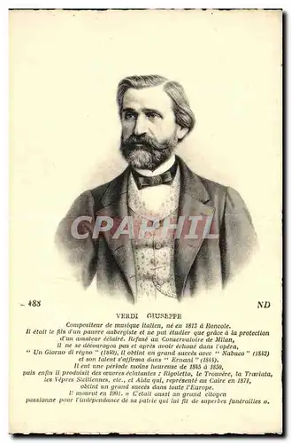 Cartes postales Fantaisie Vedi Giuseppe Compositeur de musique