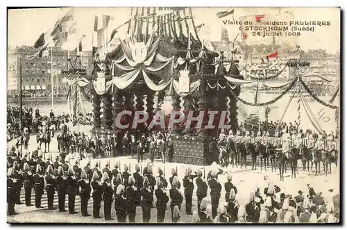 Cartes postales Visite du President Fallieres a Stockholm Suede 24 juillet 1908