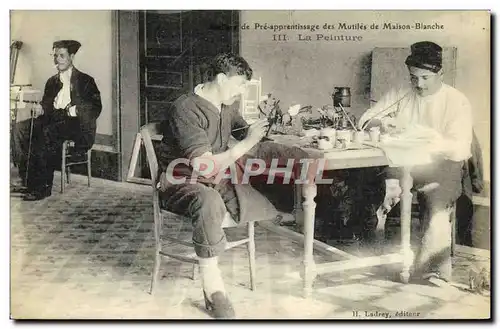 Cartes postales Paris Atelier de pre apprentissage des mutiles de la maison Blanche La peinture Militaria TOP