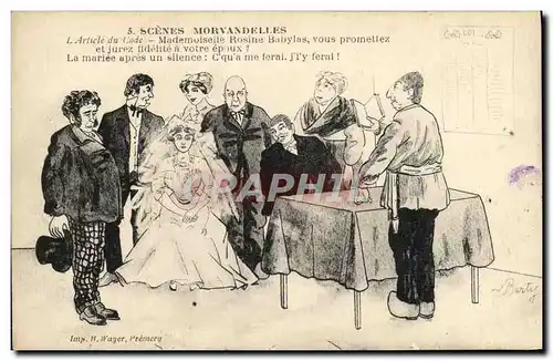 Cartes postales Scenes Morvandelles Folklore mariage