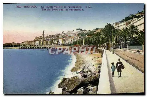 Cartes postales Menton La Vieille Ville et la Promenade Enfants