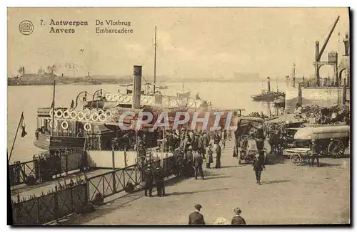 Cartes postales Antwerpen De Vlotbrug Anvers Embarcadere Bateau