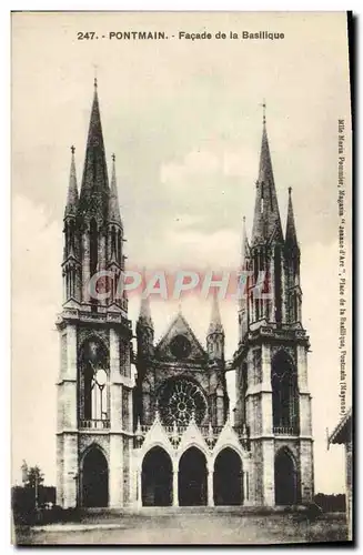 Cartes postales Pontmain Facade De la Basilique