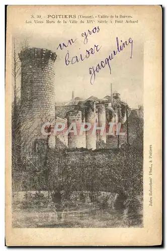Cartes postales Poitiers Vallee de la boivre Les vieux murs de la ville
