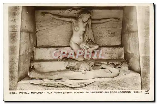 Cartes postales Paris Monument Aux Morts Par Bartholome Au Cimetiere du Pere Lachaise