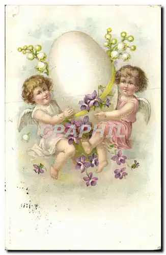 Cartes postales Fantaisie Enfants Oeuf Anges