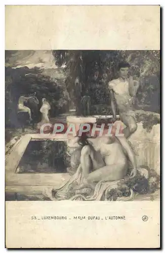 Cartes postales Luxembourg Melle Dufau L&#39Automne Femme nue erotique