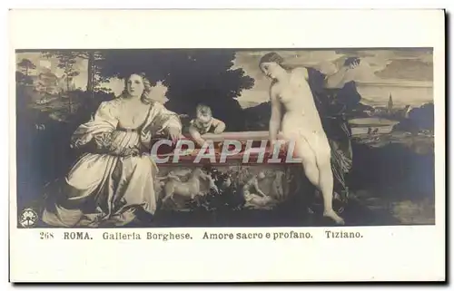 Cartes postales Roma Galleria Borghese Amore SAcro E Profano Tiziano Nu erotique