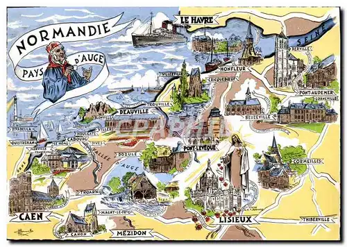 Cartes postales moderne Les Provinces Francaises Normandie Pays d&#39Auge Lisieux Caen Mezidon Le Havre